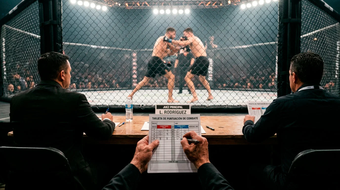 Apuestas UFC decisiones jueces sistema puntuación 10-9 unánime dividida mayoritaria
