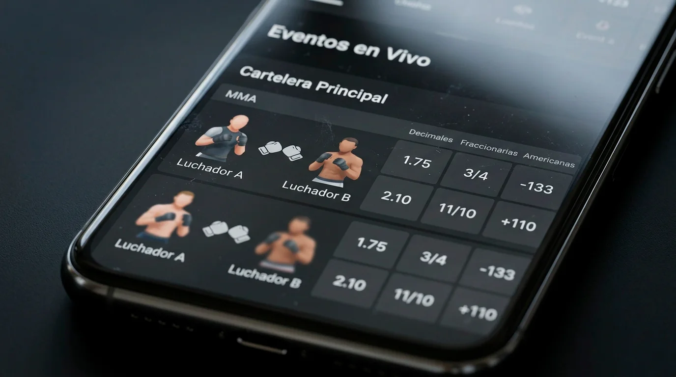 Cuotas UFC formatos decimal fraccionario americano probabilidad implícita comparar