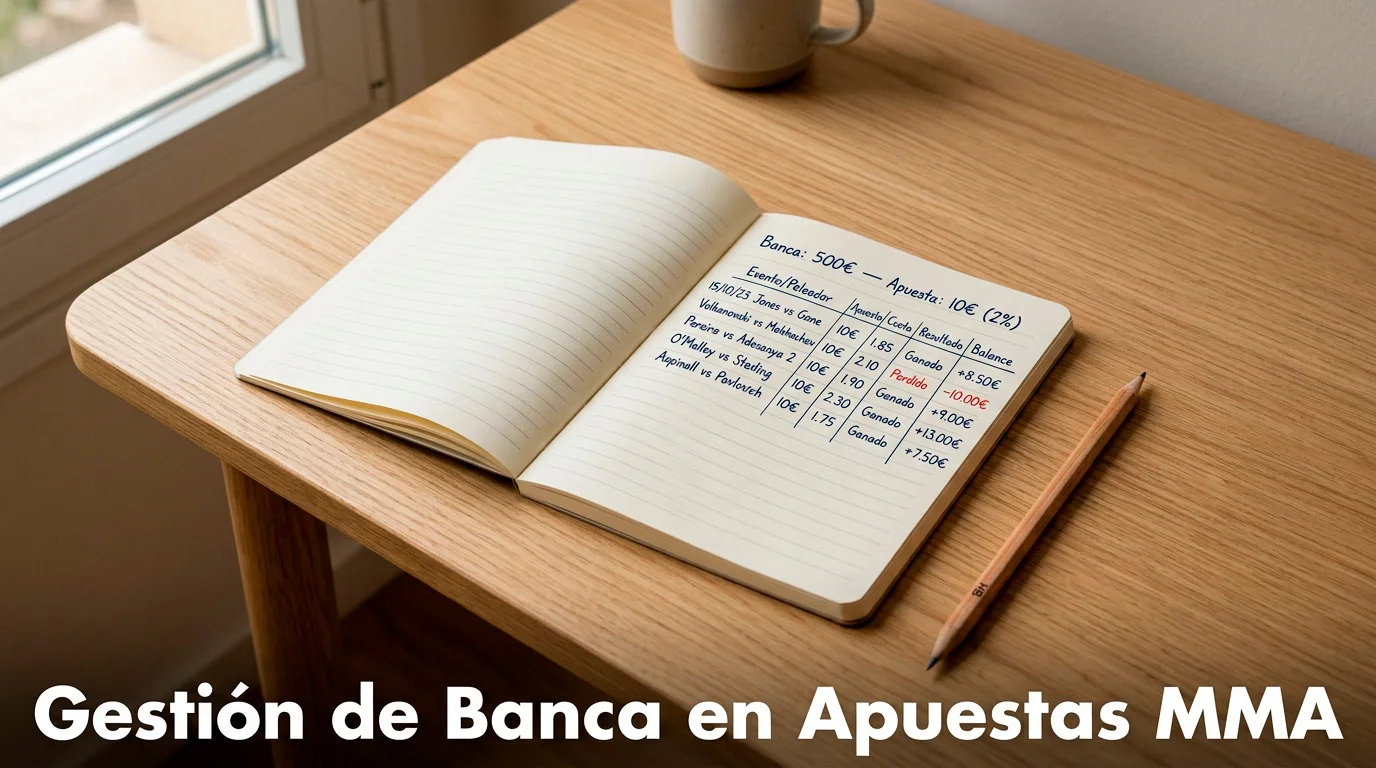 Guía de gestión de banca y bankroll management en apuestas UFC MMA España 2026